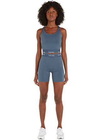 Calvin Klein 00GWS4L7285BX-WO - Bike Short 5 Kadın Mavi Lastikli Bel Normal Kalıp Şort