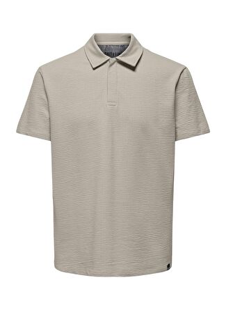 Only & Sons Açık Bej Erkek Polo T-Shirt ONSKIAN REG SEERSUCKER SS POLO