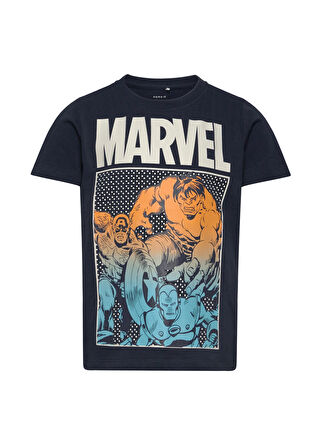 Name İt Desenli Lacivert Erkek T-Shirt NKMFRANCE MARVEL SS TOP MAR