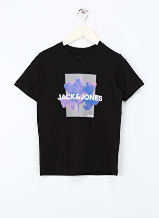 Jack & Jones Baskılı Siyah Erkek Çocuk T-Shirt JCOFLORALS TEE FST JNR