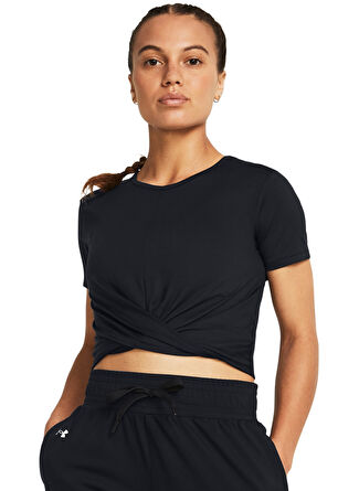 Under Armour 1383647-001 Motion Crossover Crop S Siyah Kadın Bisiklet Yaka Oversize T-Shirt