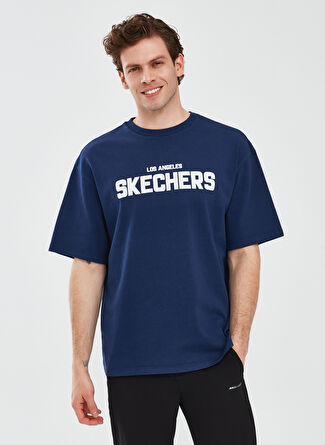Мужская футболка Skechers S241070-410 Graphic M Short Bisiklet Yaka Oversized