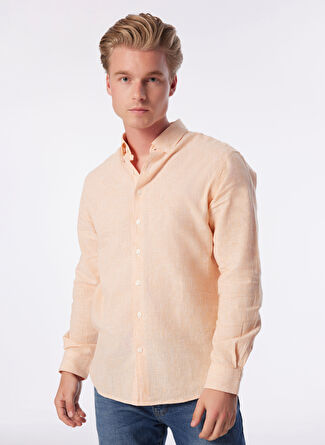 Network Slim Fit Turuncu Erkek Gömlek 1090744