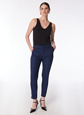 Network Normal Bel Slim Fit Lacivert Kadın Pantolon 1091040