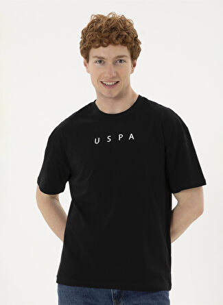 U.S. Polo Assn. Bisiklet Yaka Siyah Erkek T-Shirt NAVU