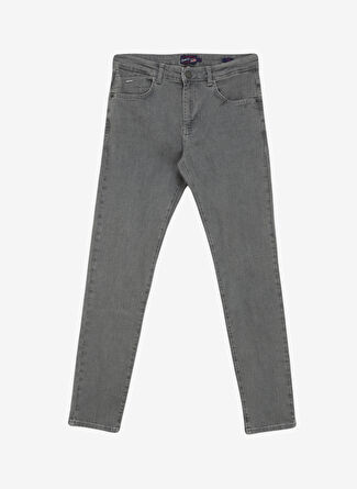 U.S. Polo Assn. Normal Bel Normal Paça Slim Fit Gri Erkek Denim Pantolon INAKI- U