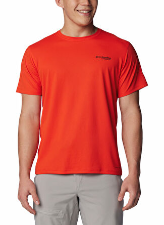 Мужская футболка Columbia Turuncu O Yaka Standart Fit Baskili 2071891839_AO4786 для бега