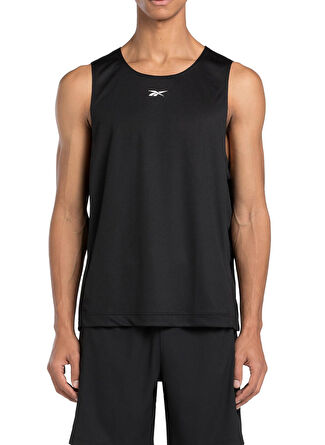 Reebok 100075727 BB MESH TANK Siyah Erkek V Yaka Slim Fit Atlet