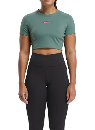 Reebok 100076117 LUX BOLD CROP TEE Yeşil Kadın T-Shirt