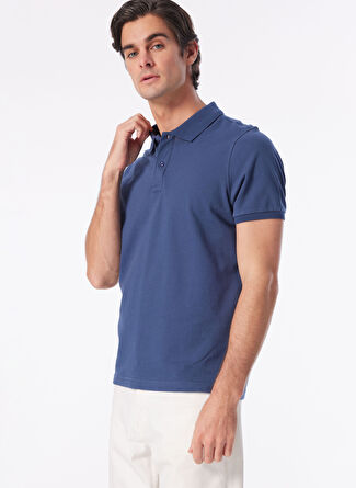 People By Fabrika Mavi Erkek Basic Polo T-Shirt SPBF4SM-TST5017