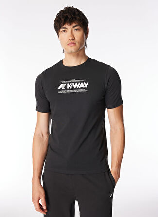 K-Way Bisiklet Yaka Siyah Erkek T-Shirt K4125DW_ODOM TYPO