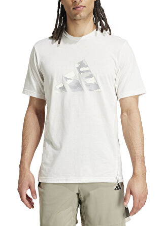 Мужская футболка adidas IW8489 CAMO BIG LOGO T Yuvarlak Yaka Normal Kalip