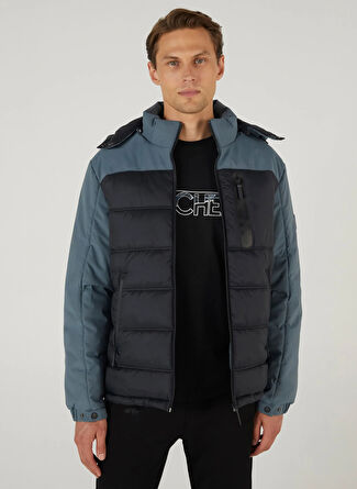 Мужская куртка Skechers S242033-001 M Outerwear Padded Jack Kapüşon Yaka Normal Kalip