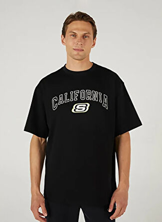 Мужская футболка Skechers S242125-001 M Graphic Oversize T-S Bisiklet Yaka Oversize Baskili