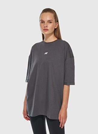 Мужская футболка New Balance Antrasit Normal Düz UNT3417-ANT-NB Lifestyle Tshirt на каждый день