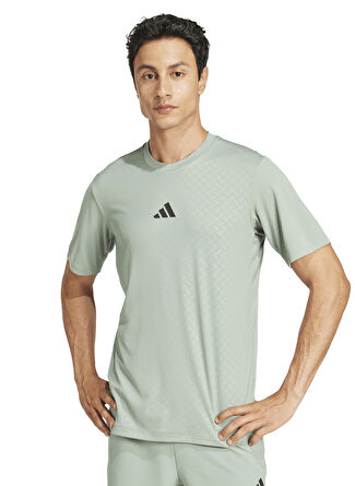Мужская футболка adidas JI8214 POWER 3S TEE Yuvarlak Yaka Slim Fit Desenli
