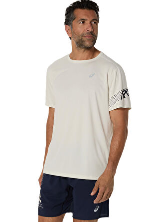 Мужская футболка Asics 2011D239-200 ASICS ICON SS TOP Krem Yuvarlak Yaka Normal Kalip