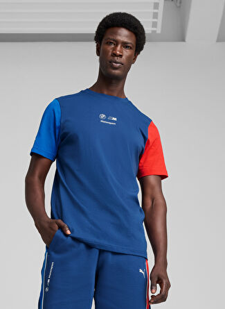Мужская футболка Puma 63073504 BMW MMS CAR GRAPHIC TEE 2 Yuvarlak Yaka Regular Fit Baskili