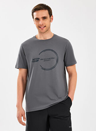 Мужская футболка Skechers Antrasit Normal Baskili S2510161-003 M Lightweight Graphic