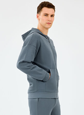 Skechers S2610014-3998 M Essential Full Zip Gri Kapüşonlu Regular