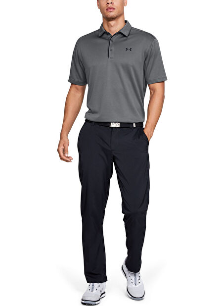 1290140-040 Tech P Bol Kesim Koyu Antrasit Erkek Polo T-Shirt -1