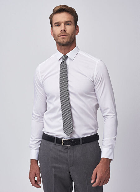 Altınyıldız Classic Slim Fit Klasik Gömlek Yaka Düz Beyaz Erkek Gömlek 4A2000000007 -1