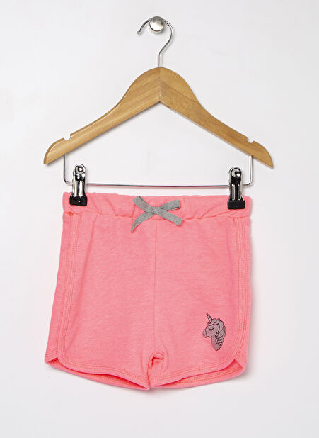 Koton Neon Pembe Kız Bebek Şort 0YMG49922OK -1
