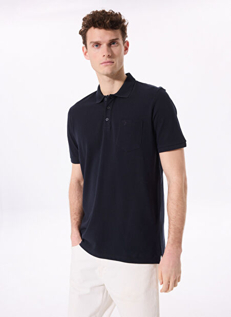 Lacivert Erkek Basic %100 Pamuk Polo T-Shirt CM NOBRO K CEPLI -1