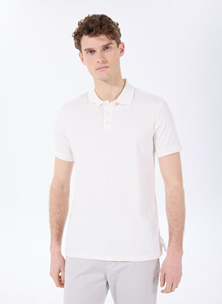 Fabrika Erkek Beyaz Polo T-Shirt -1