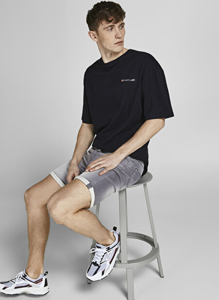 Jack & Jones Gri Erkek Denim Şort 12201696_JJIRICK JJICON SHORTS 206 -1