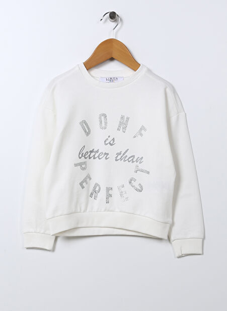 Limon Baskılı Kız Çocuk Ekru Sweatshırt BETTER GIRL -1