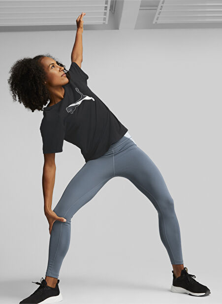 Puma Siyah Kadın Bisiklet Yaka T-Shirt 84980251 Evostripe Tee -1