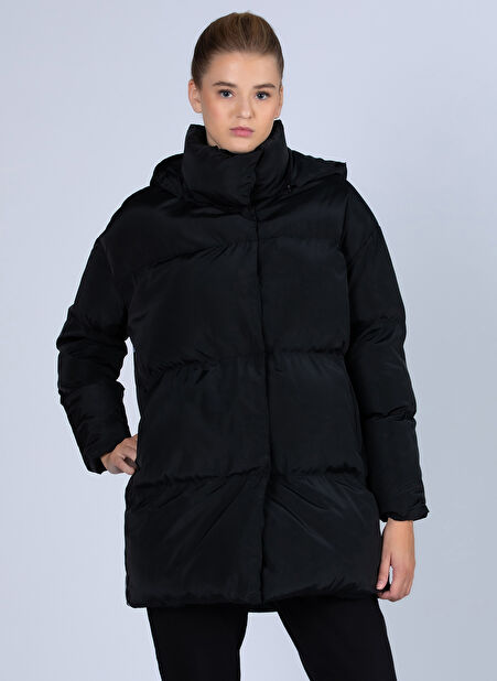 Kappa Siyah - Beyaz Kadın Zip Ceket 361G25W 222 BANDA LEAH TK -1