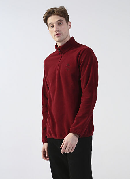 Wrangler Regular Fit Şarap Erkek Şardonlu Polar Sweatshirt W222573810 -1