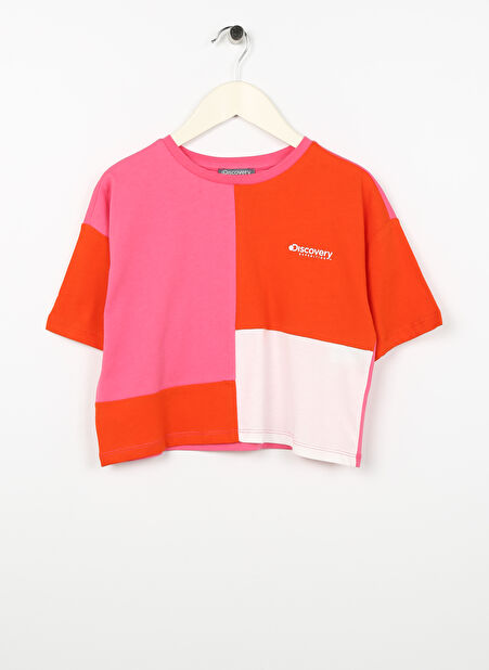 Discovery Expedition Fuşya Kız Çocuk Bisiklet Yaka Yarım Kollu Baskılı T-Shirt ELENA GIRL -1