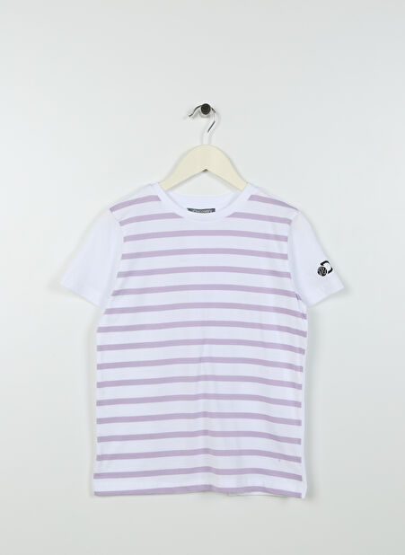 Discovery Expedition Lila Kız Çocuk Bisiklet Yaka Kısa Kollu Baskılı T-Shirt ROLFA GIRL -1