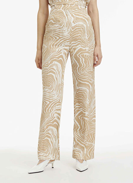 Calvin Klein Normal Bel Normal Bej Kadın Pantolon K20K2052200F5 -1