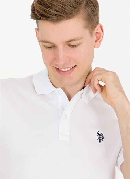 U.S. Polo Assn. Beyaz Erkek Polo T-Shirt GTP04IY023 -1