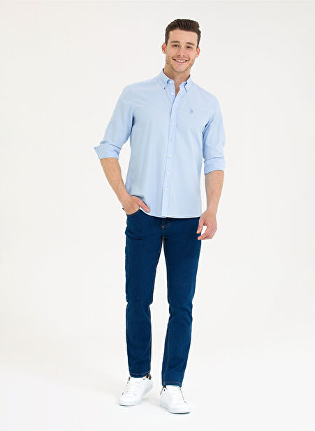 U.S. Polo Assn. Normal Bel Normal Paça Slim Fit Mavi Erkek Denim Pantolon ZETTA -1