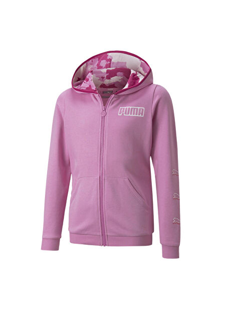 Puma Kız Çocuk Pembe Sweatshırt 84694215 Alpha Full-Zip Hoodie -1
