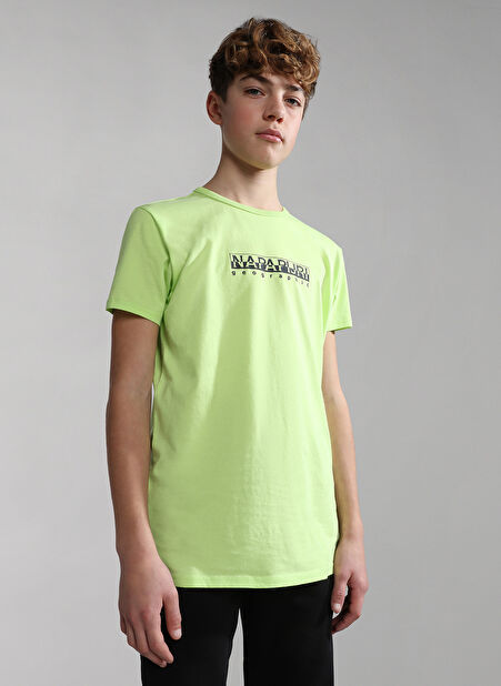 Napapijri Yeşil Erkek Çocuk Bisiklet Yaka Kısa Kollu T-Shirt NP0A4G4PG1G1 K S-BOX SS 1 -1