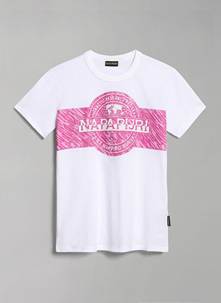 Napapijri Beyaz Kız Çocuk Bisiklet Yaka Kısa Kollu T-Shirt NP0A4H2Z0021 K S-PINZON -1