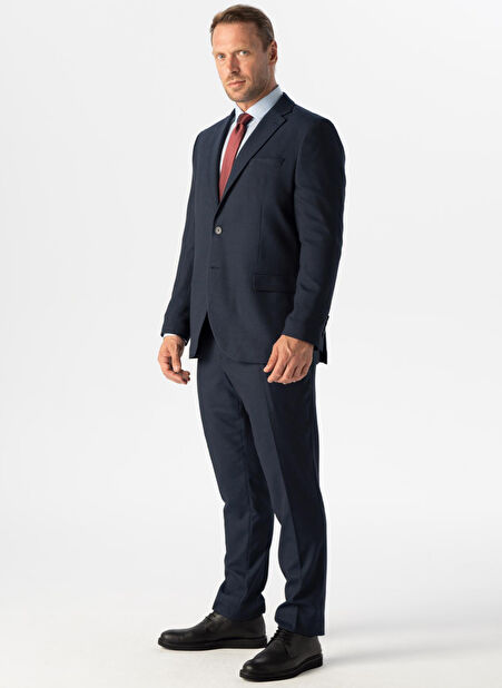 Süvari Normal Bel Slim Fit Lacivert Erkek Takım Elbise TK1006900240 -1