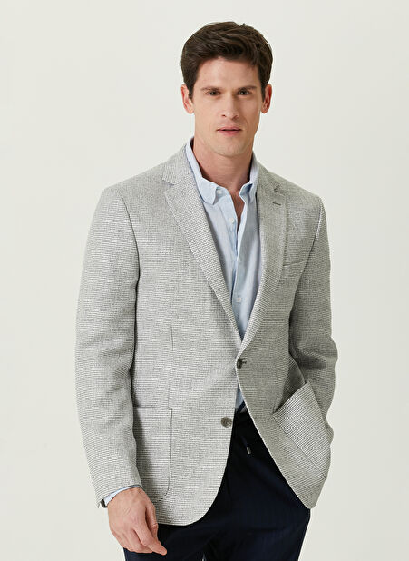 Network Slim Fit Açık Gri Erkek Ceket 1087339 -1