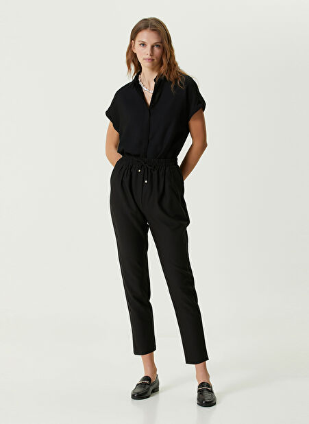Network Siyah Kadın Dar Paça Normal Bel Slim Fit Pantolon 1087428 -1