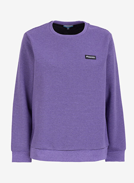 Lila Kadın Bisiklet Yaka Basic Sweatshirt D3WL-SWT28 -1