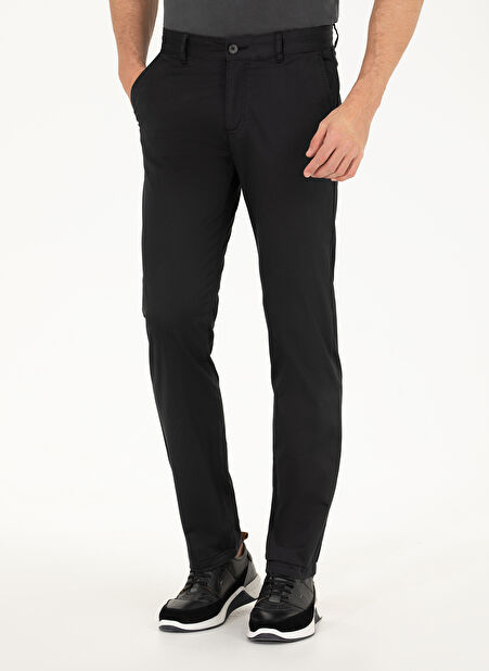 Pierre Cardin Normal Bel Normal Paça Regular Fit Siyah Erkek Pantolon RIVER -1