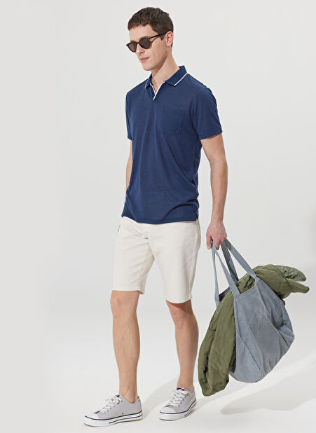 Altınyıldız Classics Beyaz Erkek Slim Fit Şort 4A0223200002 -1
