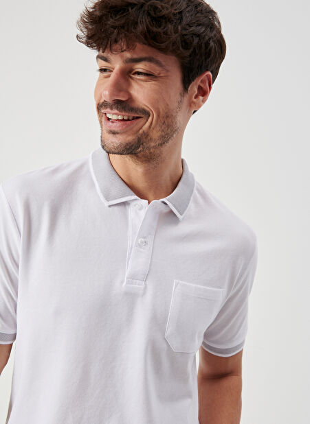 Altınyıldız Classics Polo Yaka Beyaz Erkek T-Shirt 4A9000000004 -1