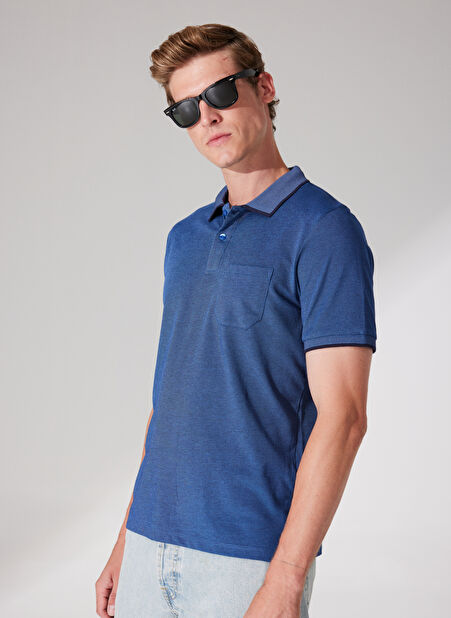 Altınyıldız Classics Lacivert Melanj Erkek Polo T-Shirt 4A9000000004 -1